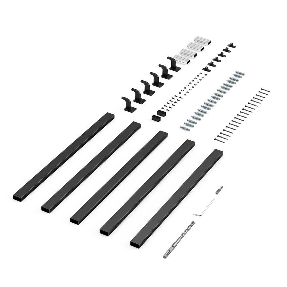 Wall Mounted Stair Handrail, 4.76 in. H x 3.31 in. W 15 ft. Black Aluminum Indoor Railing, Stair Railing Kit price history on PriceWatchPro