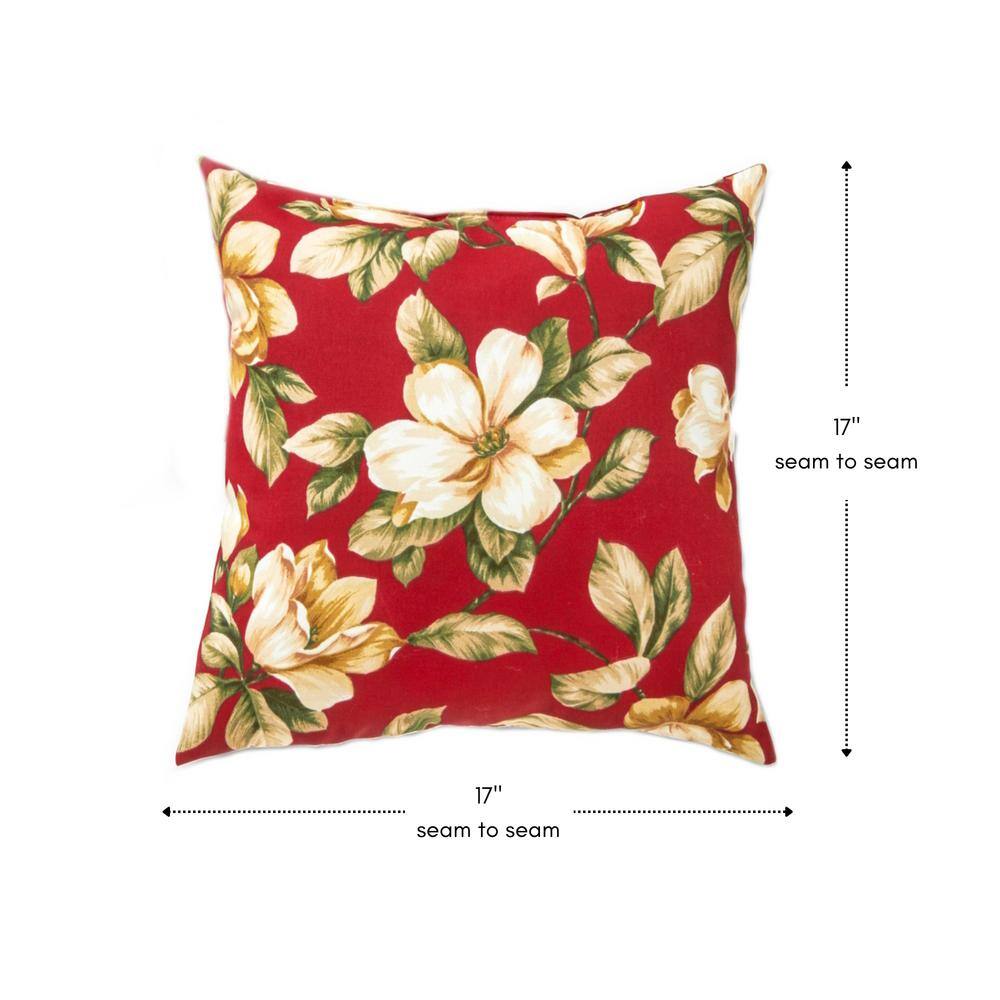 Roma Floral 17" Square Outdoor Throw Pillow Set