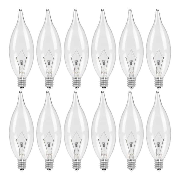 40-Watt Equivalent A15 Dimmable Candle Chandelier LED Light Bulbs 380Lumens 2500K WarmWhite for Ceiling Pendants 12-Pack
