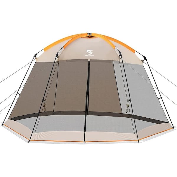 Unbranded 13 ft. x 15 ft. Khaki Polyester Mosquito Tent with Sidewall for Patios Outdoor Camping Activities