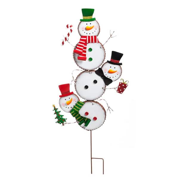 Evergreen 39 in. Snowman Totem Garden Stake
