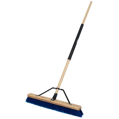 24 in. All-Purpose Hardwood/Steel Handle Push Broom for Dust and Gravel
