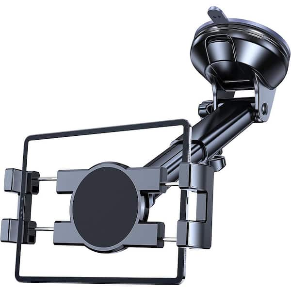 Tablet Holder Car Mount Suction Cup Windshield Dash 360° Rotation Adjustable for 4.7-12.9 Devices Black