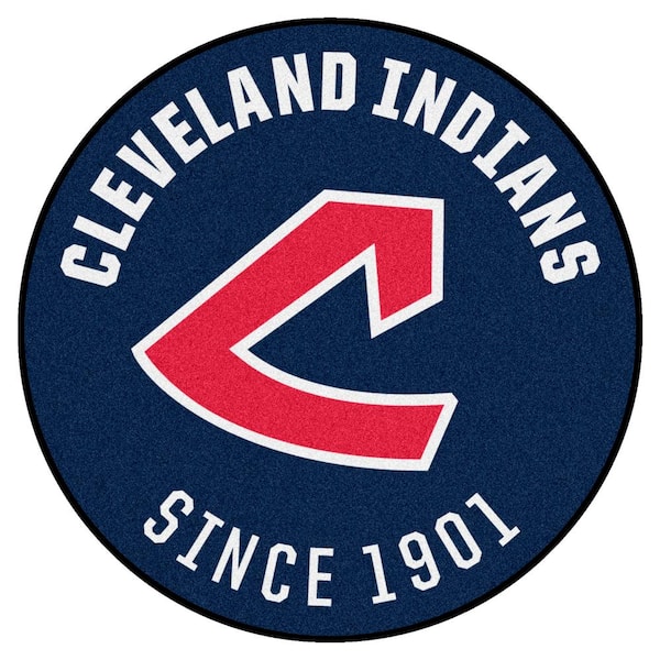 FANMATS Cleveland Indians Navy 2 ft. x 2 ft. Round Area Rug
