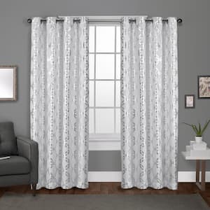Modo Winter White Ogee Light Filtering Grommet Top Curtain, 54 in. W x 84 in. L (Set of 2)