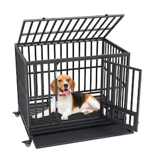 47 in. Heavy-Duty Dog Crate Indestructible Dog Crate 3-Door Heavy-Duty Dog Kennel for Medium to Large Dogs