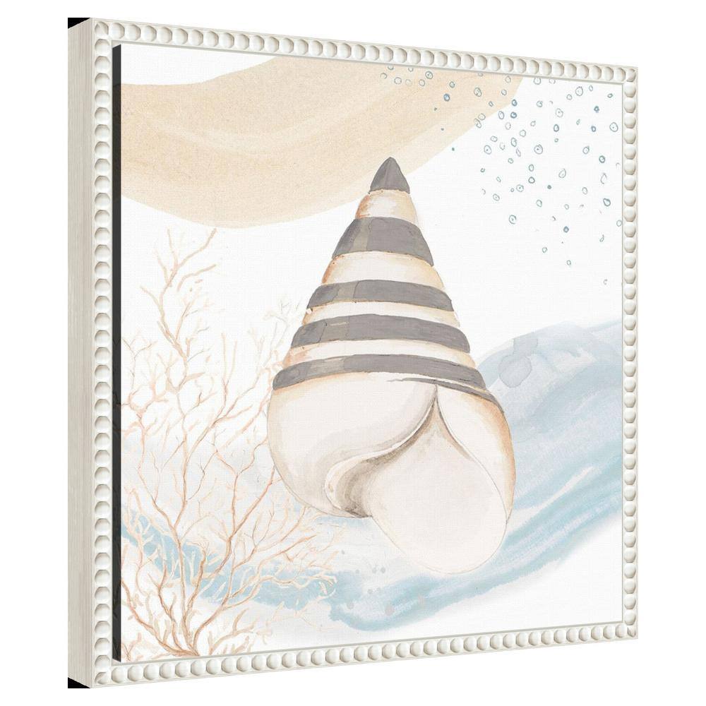 16" x 16" White and Beige Canvas Coastal Quote Art