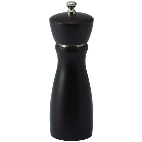 6 in. Modern Black Wood Maestro Pepper Mill