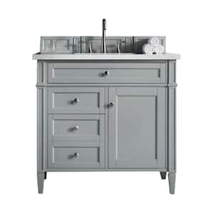 Brittany 36 in. W x 23.5 in.D x 34 in. H Single Vanity in Urban Gray with Quartz Top in Eternal Jasmine Pearl