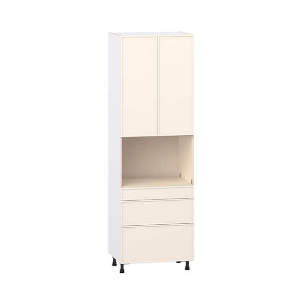 Fairview 30 in.Wx24 in.D x 94.5 in. H Slim Shaker Assembled Pantry Micro Kitchen Cabinet with 3-Drawers in Washed Linen
