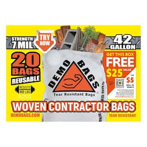 42-Gallon Contractor Heavy Duty Trash Bags (20-Count)