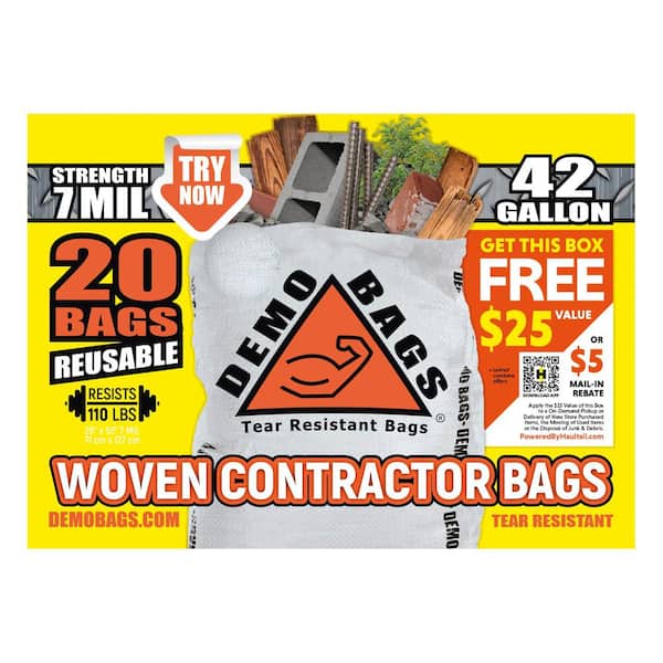 Demobags 42-Gallon Contractor Heavy Duty Trash Bags (20-Count)