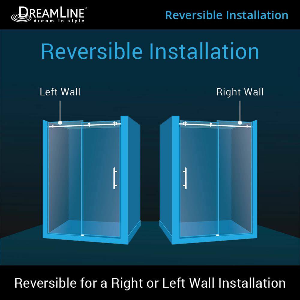 Matte Black Frameless Sliding Shower Door with Clear Glass
