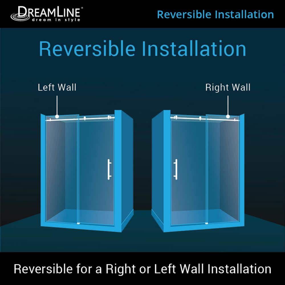 DreamLine Enigma Air Frameless Sliding Shower Door in Satin Black