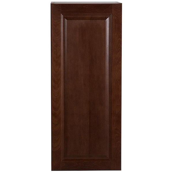 Hampton Bay Benton Assembled 15x36x12 in. Wall Cabinet in Amber