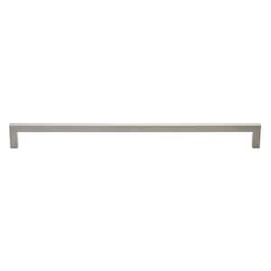 12-5/8 in. (320mm) Center-to Center Satin Nickel Solid Square Slim Cabinet Drawer Bar Pulls (10 Pack )