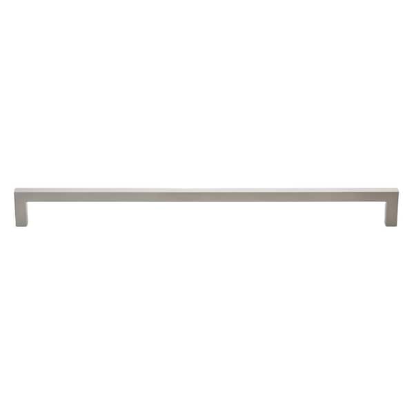GLIDERITE 12-5/8 in. (320mm) Center-to Center Satin Nickel Solid Square Slim Cabinet Drawer Bar Pulls (10 Pack )