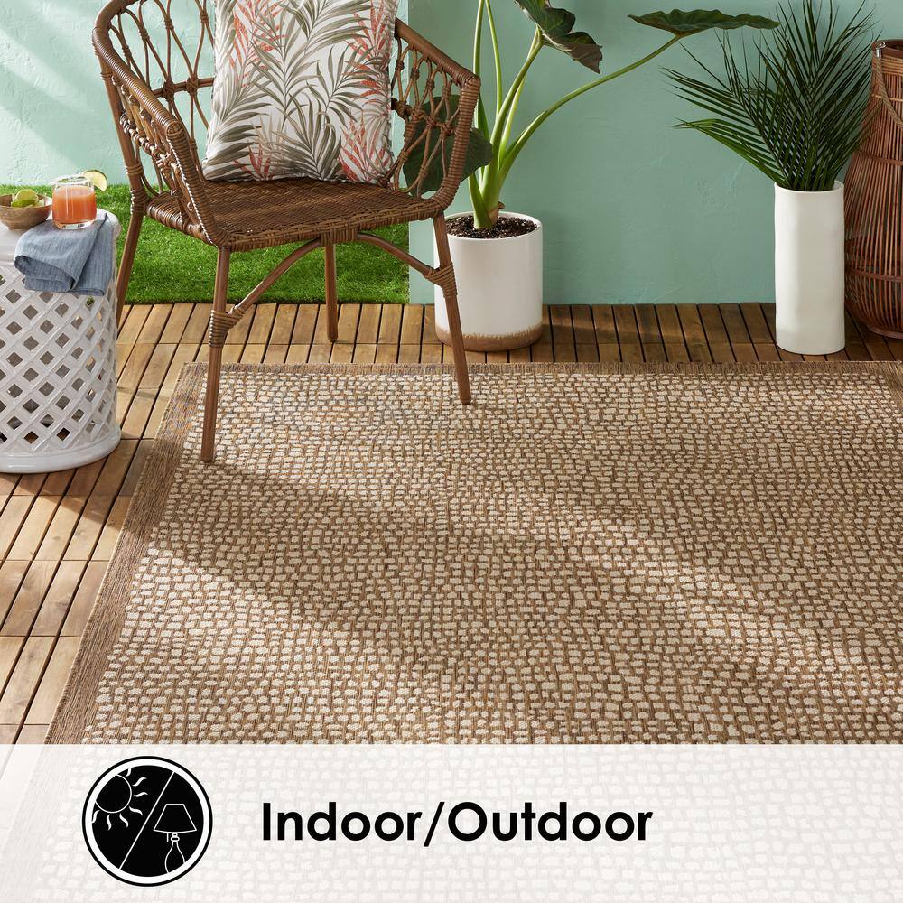 Marlin Brown Rectangular Synthetic Indoor/Outdoor Area Rug 8' x 10'