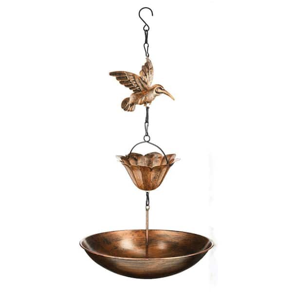 8.5 ft. Rain Chains for Gutters Outside with Anchor Basin 12-Cups Hummingbird Rain Chain
