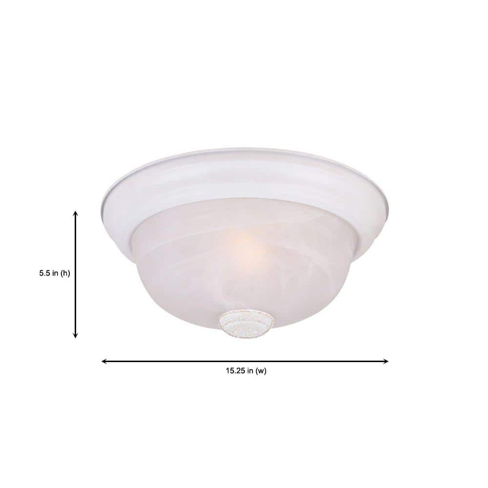 Reedley Alabaster Glass 15" White Flush Mount Ceiling Light