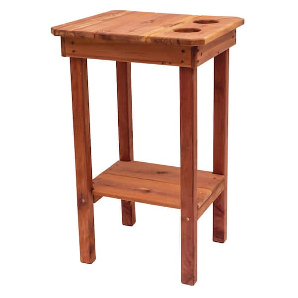 Aromatic Red Cedar Rectangular Wood Balcony Height Outdoor Side Table