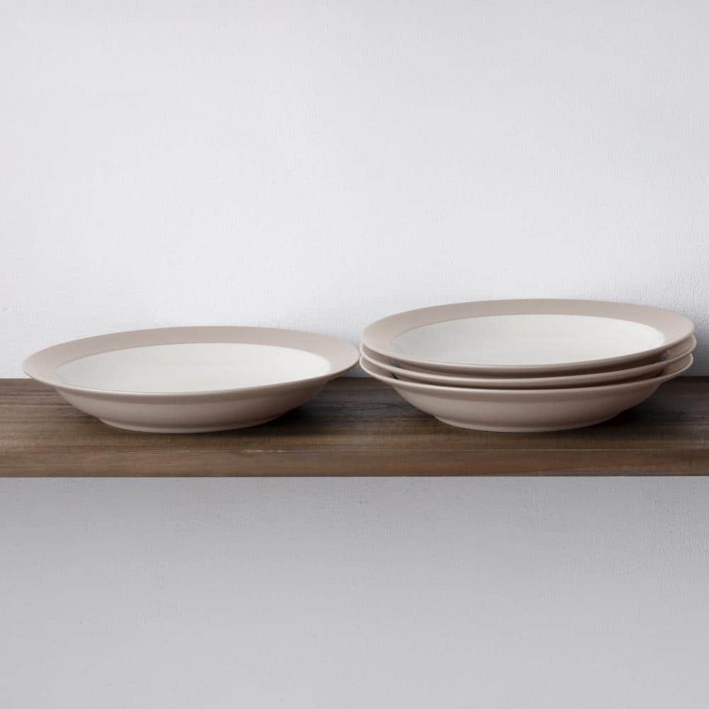 Sand Matte Ceramic Pasta Bowls Set of Four