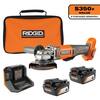 18V 4.0 Ah Battery (2-Pack) with Charger, Bag, and 18V 4-1/2 in. Cordless Angle Grinder