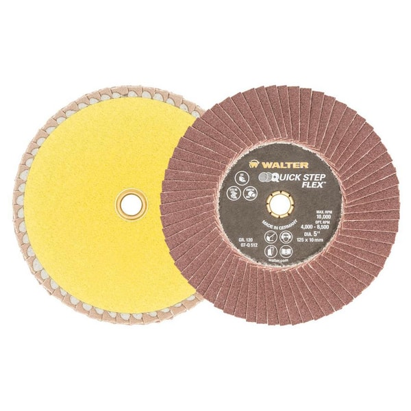 WALTER SURFACE TECHNOLOGIES Quick-Step 5 in. GR120, Flexible Flap Discs (Pack of 10)
