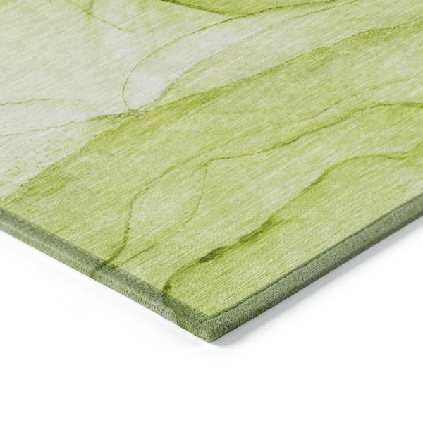 Chantille ACN507 Green 8 ft. x 8 ft. Round Machine Washable Indoor/Outdoor Geometric Area Rug