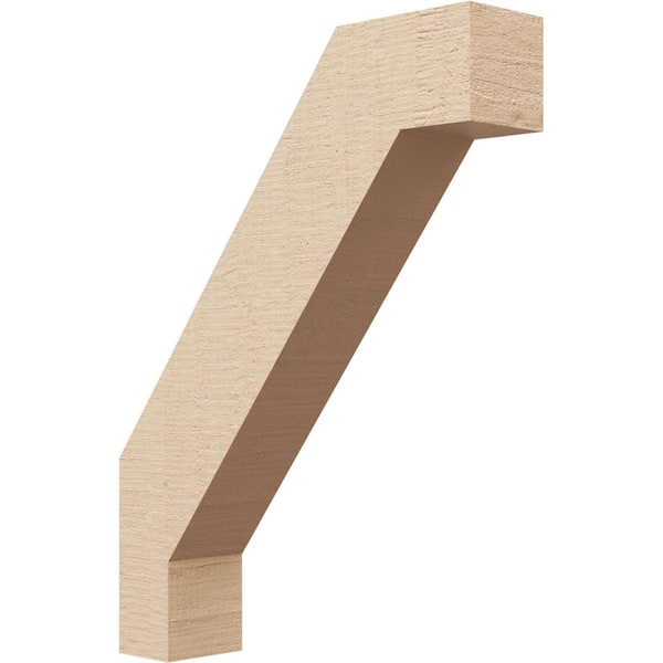 Ekena Millwork 3 in. x 18 in. x 14 in. Burlington Rough Cedar Woodgrain Timberthane Polyurethane Knee Brace, Primed