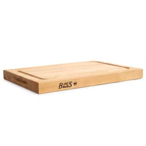 Wood 18 in. x 12 in. Rectangular Wood Cutting/Carving Board with Juice Groove, Maple