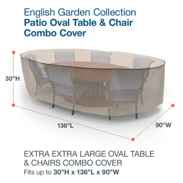 Budge English Garden Extra Large Oval, Oval Patio Set Cover