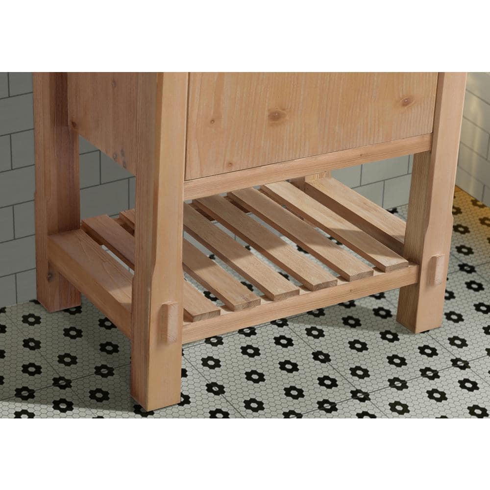 Marina Driftwood Solid Wood Single Bathroom Vanity with Ceramic Top
