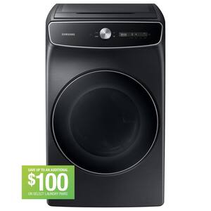 7.5 cu. ft. Vented Gas Dryer with Smart Dial, FlexDry and Super Speed Dry in Brushed Black