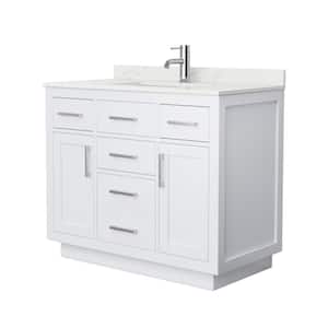 Beckett TK 42 in. W x 22 in. D x 35 in. H Single Bath Vanity in White with Giotto Quartz Top
