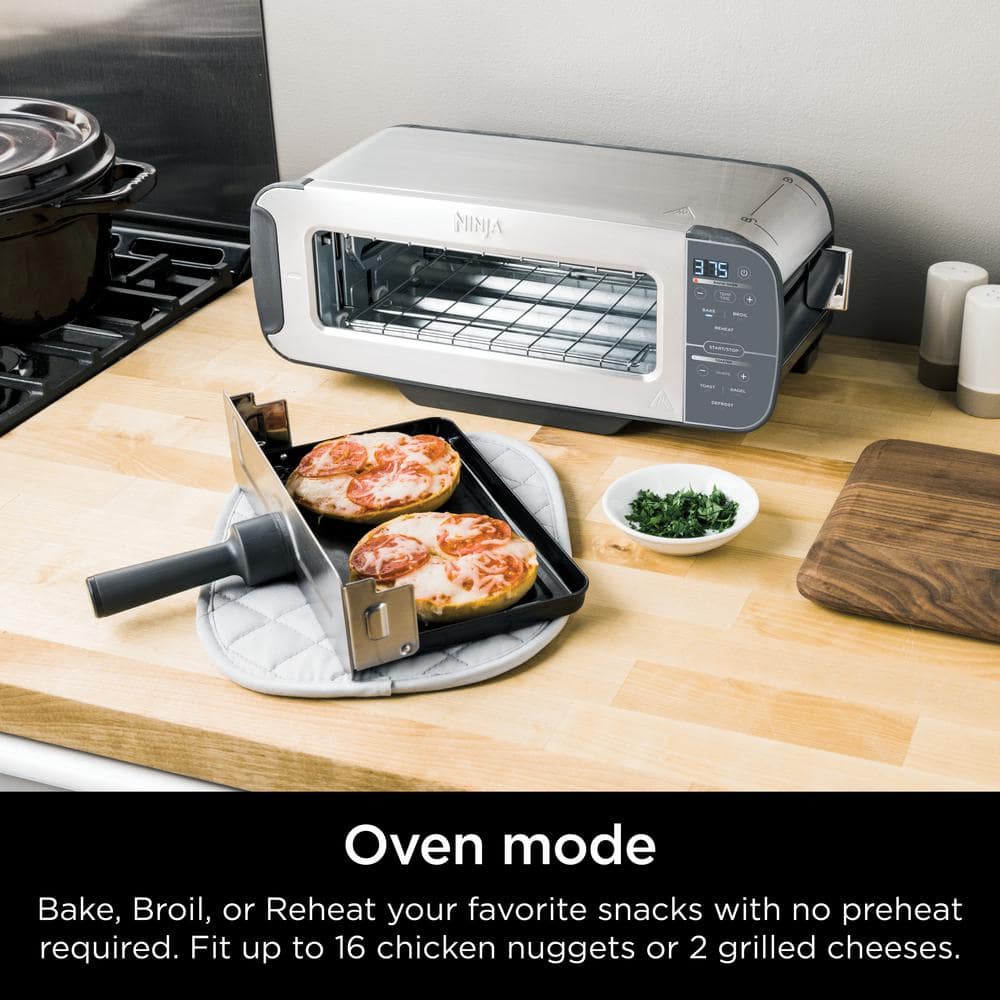 Ninja Ninja Foodi 2-in-1 Flip Toaster, 2-Slice Capacity, Compact Toaster Oven with Reheat and Defrost Functions, 1500 Watts, Stainless Steel
