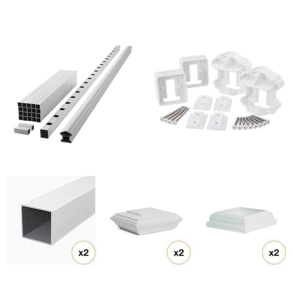 ArmorGuard Classic White Composite Rail Kit with Post Sleeve, Cap, Molding, and Hardware Kit (5-Piece)