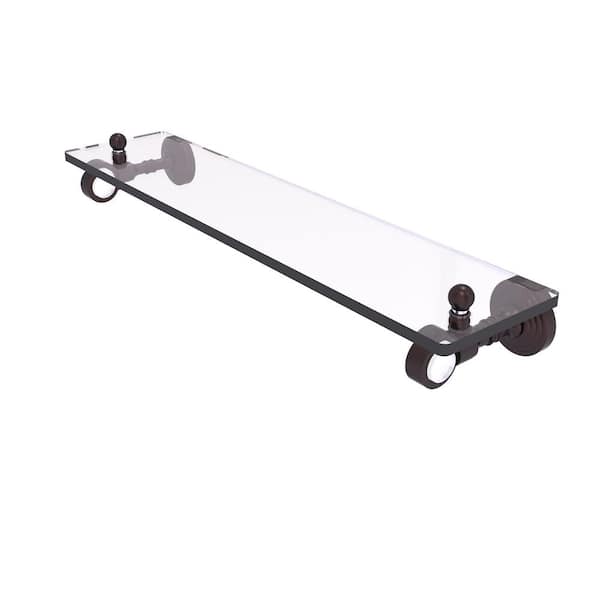Allied Brass Pacific Grove Collection 22 in. W 3.2 in. H x 5.1 in. D Glass Rectangular Shelf in Antique Bronze
