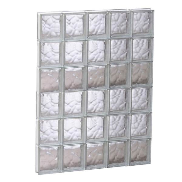 Clearly Secure 28.75 in. x 46.5 in. x 3.125 in. Frameless Wave Pattern Non-Vented Glass Block Window