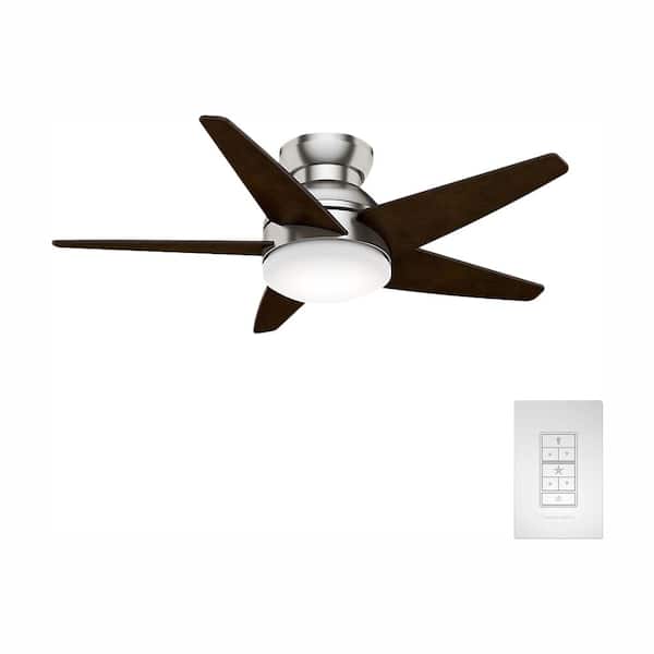 Casablanca Isotope 44 in. LED Indoor Brushed Nickel Ceiling Fan with Light and Wall Control