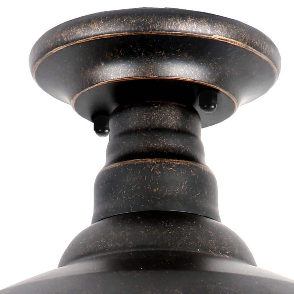Oil Rubbed Bronze 10'' Outdoor Semi-Flush Mount Light