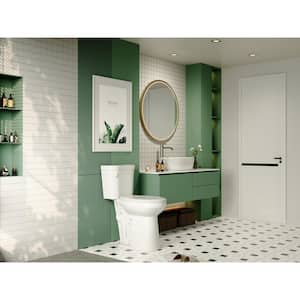 21 in. Tall 2-Piece 1.28 GPF Single Flush Elongated Raised Toilet Comfort Height in White 12 in. Rough in, Seat Included