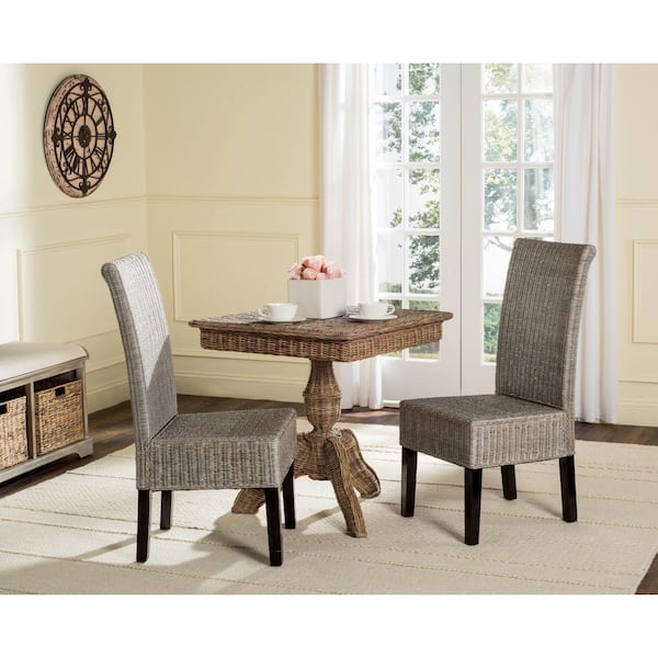SAFAVIEH Arjun Wicker Chair in Antique Grey (2-Pack)