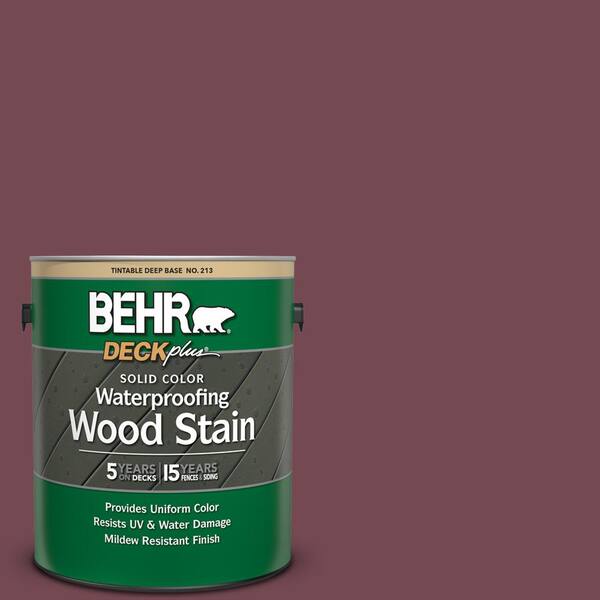 BEHR DECKplus 1 gal. #PPU2-20 Oxblood Solid Color Waterproofing Exterior Wood Stain
