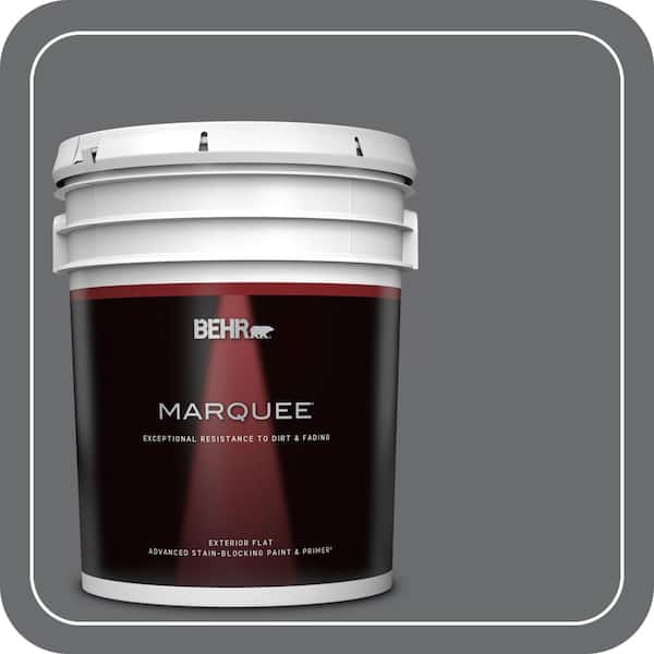 BEHR MARQUEE 5 gal. #770F-5 Dark Ash Flat Exterior Paint & Primer