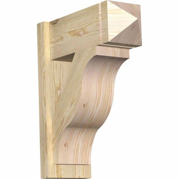 Ekena Millwork 8 in. x 24 in. x 20 in. Douglas Fir Fuston Arts and Crafts Rough Sawn Outlooker