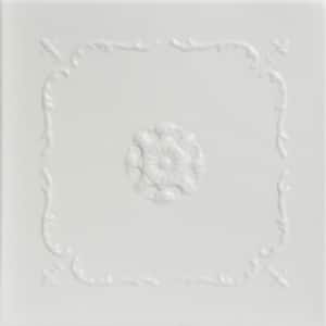 Bourbon Street Dove White 1.6 ft. x 1.6 ft. Decorative Foam Glue Up Ceiling Tile (21.6 sq. ft./case)