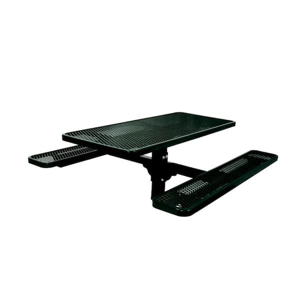 6 ft. Commercial Park Rectangular Inground Mount Single Pedestal Table