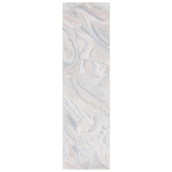 SAFAVIEH Abstract Gray/Brown 2 ft. x 8 ft. Abstract Eclectic Runner Rug