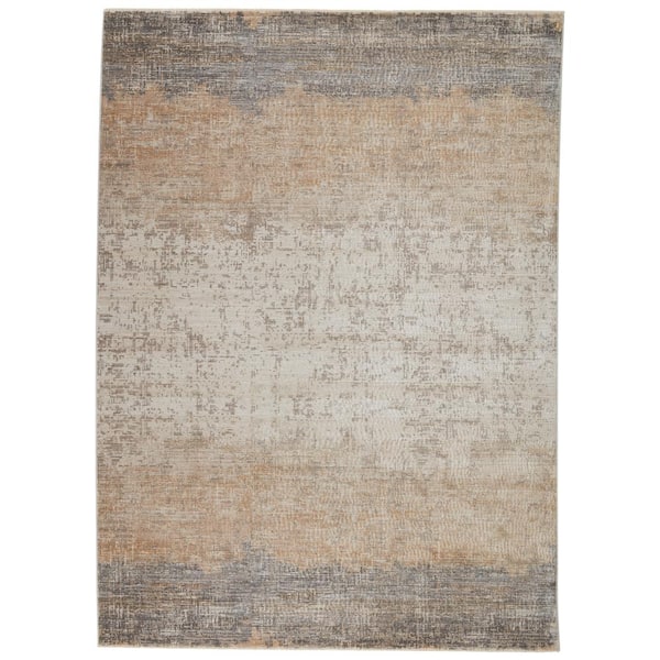 Vibe Akari Gray/Light Tan 7 ft. 10 in. x 10 ft. 10 in. Abstract Rectangle Area Rug